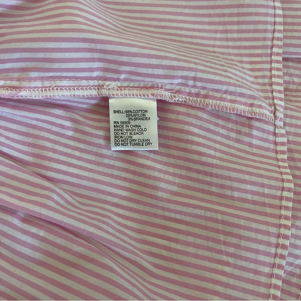 Gianni Bini Pink & White Striped Mini Shirt Dress - Picture 9 of 9